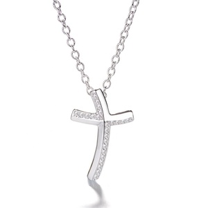 La religión <span class=keywords><strong>de</strong></span> Plata <span class=keywords><strong>de</strong></span> <span class=keywords><strong>Ley</strong></span> 925 <span class=keywords><strong>de</strong></span> joyería <span class=keywords><strong>de</strong></span> Zirconia Colgante Cruz collar - Product Image 2
