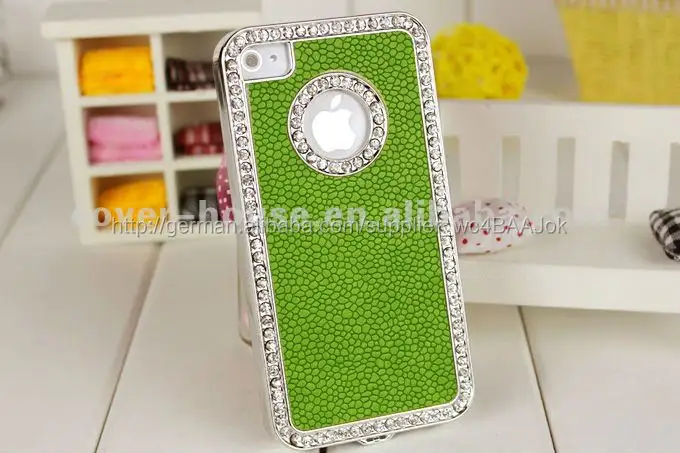 diamant bling kristall sekt luxus ledertasche für iphone4 4s