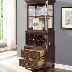 American Style Solid Wood Wine <strong>Cabinet</strong> Two Door Wine <strong>Cabinet</strong> <strong>Corner</strong> Glass <strong>Display</strong> <strong>Cabinet</strong> - Product Image 4