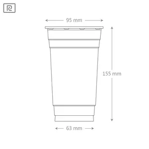 U24 PP 24oz 700ml disposable clear plastic cups with classic shape