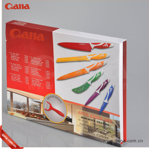 <span class=keywords><strong>Set</strong></span> di <span class=keywords><strong>Coltelli</strong></span> da Cucina QANA di Qualità Svizzera con Rivestimento Antiaderente in Ceramica, Coltello per Formaggio e Bistecca in Stile Damasco - Product Image 3