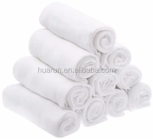Pañales reutilizables de tela para bebé, cuadrados blancos grandes de muselina, 70x70 cm, Baberos de algodón 100%