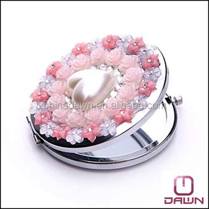 Wedding Gift pink <strong>Flowers</strong> Makeup <strong>Mirror</strong> CD-MQ045 - Product Image 3