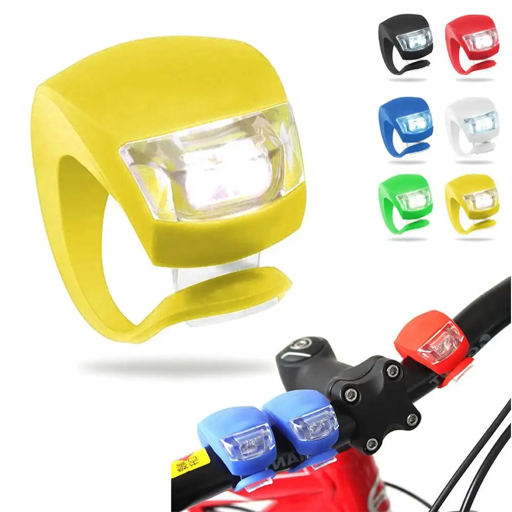 Silicone Bike Bicycle Cycling Head Front Rear Wheel LED Flash Light Lamp bike bell
