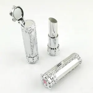 Nuevo diseño, tubo de lápiz labial tallado/embalaje con espejo/envase de bálsamo labial para cosméticos
