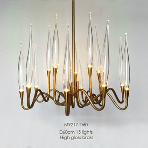 <span class=keywords><strong>Lustre</strong></span> en cristal de verre avec bougie LED G4 moderne en forme de branche de <span class=keywords><strong>tulipe</strong></span>, art luxueux en or ou en nickel pour le salon - Product Image 2