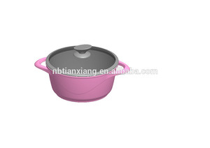 <span class=keywords><strong>2015</strong></span> nouveau design antiadhésive diecast casserole avec 2 oreilles et couvercle en verre - Product Image 1