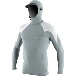 Men's Skins Wetsuits Long Sleeve With Hood Sun Shirt Rash Guard