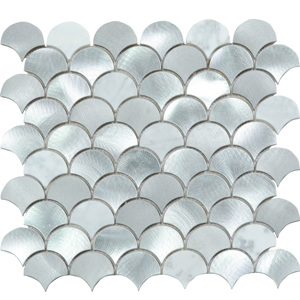Carrelage mural en acier inoxydable, forme feuille <span class=keywords><strong>de</strong></span> poisson, design métallique, mosaïque, mur, <span class=keywords><strong>salle</strong></span> <span class=keywords><strong>de</strong></span> bains - Product Image 1