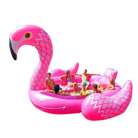Flotteur gonflable en plastique personnalisé, flamant rose gonflable flottant sur l'eau