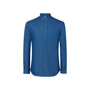 La mejor calidad de manga larga 100% algodón color sólido pantalones <span class=keywords><strong>vaqueros</strong></span> de mezclilla casual Camisa de los hombres - Product Image 1