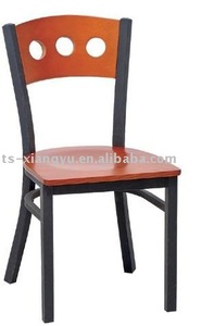 El restaurante silla de metal sólido con asiento de madera de la dirección general- 6y2b - Product Image 1