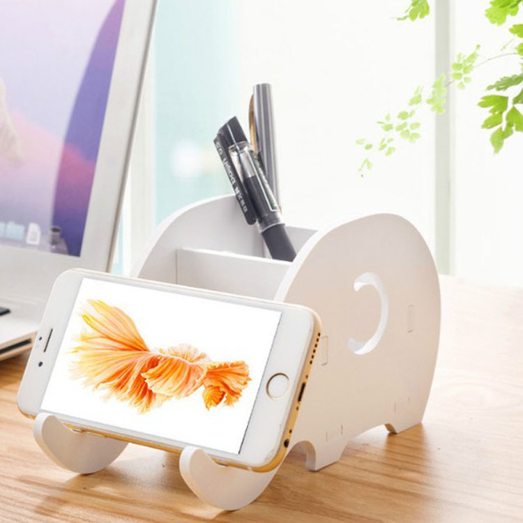 Многофункциональный креативный деревянный Настольный держатель для ручек в форме слона