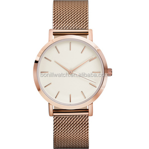 reloj de oro hombres calientes de la venta <span class=keywords><strong>del</strong></span> asunto reloj de hombre con <span class=keywords><strong>el</strong></span> oro plateado banda de malla - Product Image 2