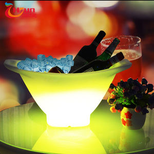 Ember es plastik LED bentuk perahu, furnitur bar komersial luar ruangan, ember es plastik dengan lampu Rgb untuk bar klub - Product Image 6