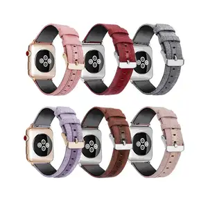 Tschick For Apple Watch Series 4/3/2/1 Band Women Men、iWatch Series 38/40mm 42/44mmと互換性のあるソフトキャンバスファブリックストラップ