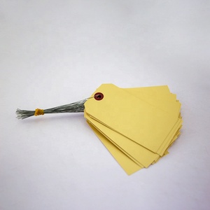 Étiquette volante avec logo personnalisé en gros Étiquettes d'expédition en papier de Manille avec <span class=keywords><strong>fil</strong></span> de fer - Product Image 3
