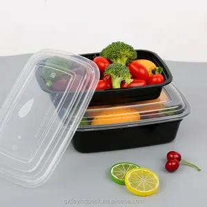 Plastik tek kullanımlık bölmeli yemek kutusu, gıda kapları Pp şeffaf mikrodalga güvenli plastik bento öğle yemeği kutusu