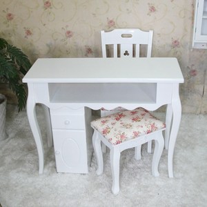 <span class=keywords><strong>Mesa</strong></span> de Manicura Vintage Pintada de Blanco en Oferta con Amplio Gabinete de Almacenamiento - Product Image 3