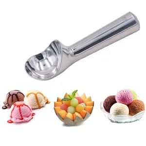 1pc Gold Ice Cream Scoop, Stainless Steel Ice Ball Spoon For Household