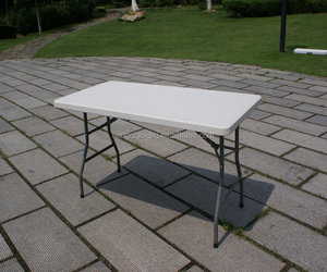 Mesa regular plegable de 152cm y 5 pies, mesa de material politeno sólido con patas de acero, para eventos de boda, mesa de transporte fácil - Product Image 6