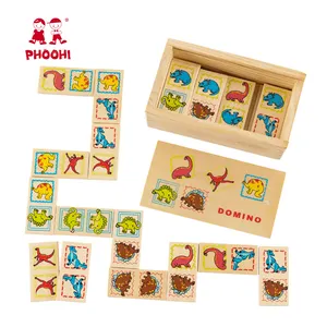 28 pièces de dominos éducatifs pour enfants, blocs de dominos en <span class=keywords><strong>bois</strong></span>, jouet pour enfants de 2 ans et plus - Product Image 1