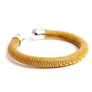 Full customized jewelry custom jewellery 925 sterling silver stingray bracelet leather bangle