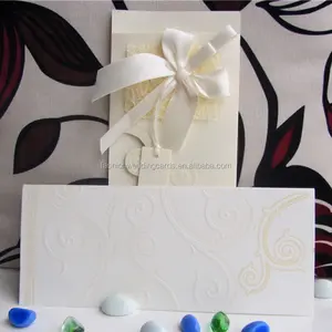 Africa Custom Embossing Butterfly Ribbon Folded Wedding Invitation and Elegant invitation cards