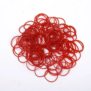 1 inch diameter transparent red rubber band for tying plastic bags