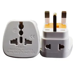 Wholesale Travel Universal to UK conversion plug Charge Electric Socket Outlet one turn two Built-in fuse13A power plug adapter