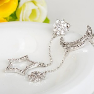 Teemi al por mayor de cobre amarillo de la joyería mujeres Pendientes baratos más nuevos Único del Zircon Elemento <span class=keywords><strong>Luna</strong></span> y estrel - Product Image 5