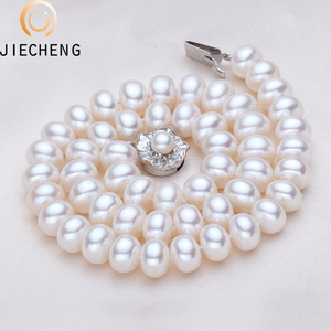 9-10mm aaaa alla moda Cinese <span class=keywords><strong>Collana</strong></span> di <span class=keywords><strong>Perle</strong></span> <span class=keywords><strong>Coltivate</strong></span> al Prezzo All'ingrosso - Product Image 1
