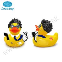 Pato de goma amarillo con ordenador portátil, juguete de baño de vinilo de plástico y PVC de alta calidad, para trabajo de oficina, Moderno