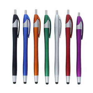 Günstige personalisierte LOGO werbe kunststoff stylus stift mit leitfähigen touch