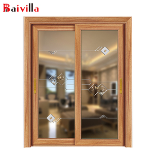 <span class=keywords><strong>Puerta</strong></span> Principal de Aluminio con <span class=keywords><strong>Doble</strong></span> Vidrio y Diseño de Rejilla, con Puertas Corredizas <span class=keywords><strong>para</strong></span> Cocina - Product Image 2