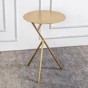 2024 Chique Luxe Huis Woonkamer Slaapkamer Nachtkastje Nordic Ronde Moderne Set Roségouden Ijzeren Metalen Salontafel Bijzettafels