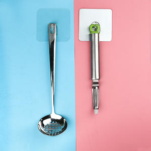 समनल छोटे आकार पारदर्शी प्लास्टिक चिपकने वाला हुक एकल कपड़े हैंगर हुक कोट दरवाजा लिविंग रूम-संगठन के लिए - Product Image 6