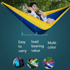 210 T Tela de Nylon De Paracaídas portátil Hamaca de Viaje con 2 Suspender Cuerdas y Mosquetones - Product Image 1