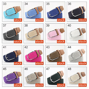 Vente en gros de <span class=keywords><strong>ceinture</strong></span> élastique <span class=keywords><strong>tressée</strong></span> réglable et noire pour hommes avec logo personnalisé avec boucle à ardillon - Product Image 3