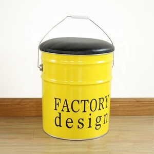 Outdoor Garden Metal <strong>Storage</strong> Bucket Round <strong>Stool</strong> <strong>Seat</strong> - Product Image 4