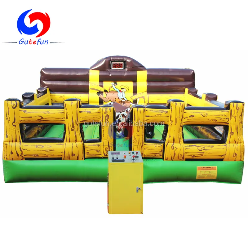 glowing eyes misting snout deluxe kids crazy mechanical bull rodeo simulator with inflatable bull mattress