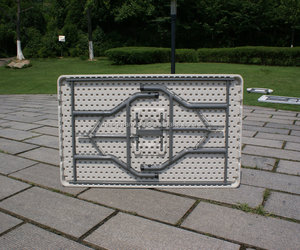 Mesa regular plegable de 152cm y 5 pies, mesa de material politeno sólido con patas de acero, para eventos de boda, mesa de transporte fácil - Product Image 5