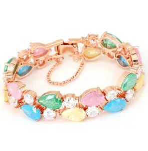 hot sale zirconia bracelet jewelry mona lisa jewellery bracelet gemstone hot trendy heavy costume wrist