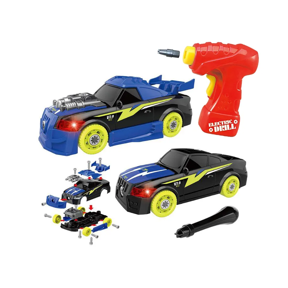 ライトとサウンドでレーシングカーを分解、ドリルツールでSTEMおもちゃ組み立て車のおもちゃ、3歳の子供へのギフト