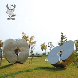 Scultura Moderna <span class=keywords><strong>da</strong></span> <span class=keywords><strong>Giardino</strong></span> in Acciaio Inossidabile, Scultura di Mela per Esterni - Product Image 1