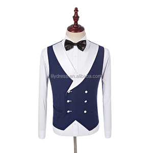 Abiti da <span class=keywords><strong>Uomo</strong></span> su Misura 2022 per Testimoni dello Sposo, Smoking <span class=keywords><strong>Bianco</strong></span> con Risvolto a Scialle, Completo Blu da Matrimonio per <span class=keywords><strong>Uomo</strong></span>, <span class=keywords><strong>Blazer</strong></span> per Testimone (Giacca+Pantaloni+Gilet+Papillon) - Product Image 5