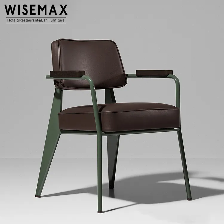 WISEMAX كرسي طعام للمطاعم بإطار معدني بتصميم اوربي مع غطاء من قماش البولي يوريثلين كرسي لتناول الطعام للاستخدام في المطاعم