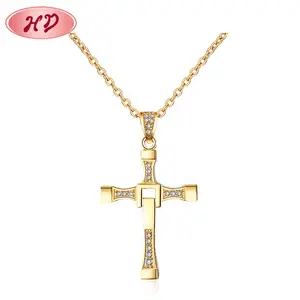 Groothandel Hiphop Sieraden Kruis Ketting 18K Gouden Ketting Voor Mannen