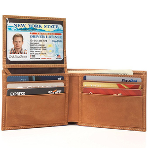 Mens <strong>Vera</strong> <strong>Pelle</strong> Wallet Top Grain Leather Vintage Passcase Bifold Leather Wallet With RFID/NFC Blocking - Product Image 4