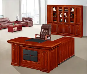 Classic wood office table size HDF board sunon office furniture with side cabinet with drawer office desk